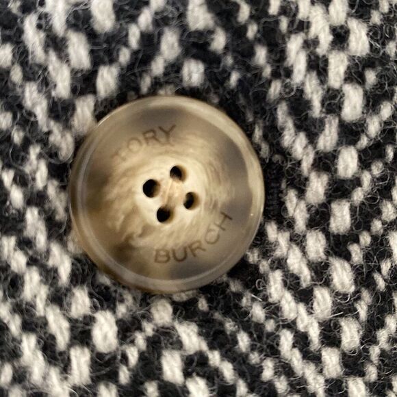 NWT Tory Burch Sammy Herringbone Tweed Raw Edge Double Breast Jacket Sz 8 - Picture 10 of 13